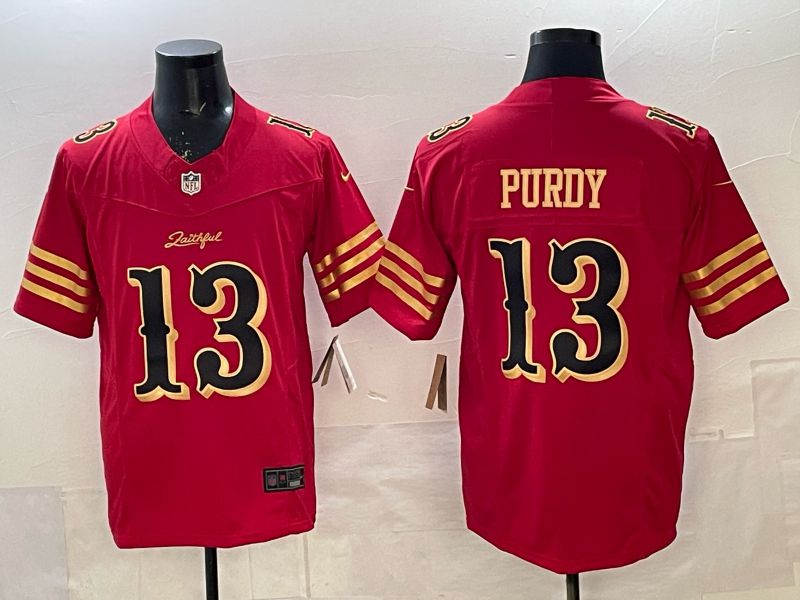Men 2025 Nike San Francisco 49ers #13 Purdy red gold 5th generation Limited NFL Jersey 001->san francisco 49ers->NFL Jersey